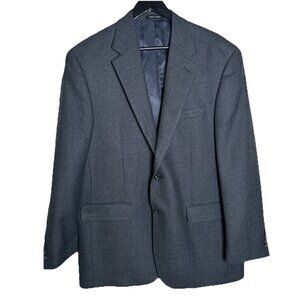 Ralph Lauren Men's Wool Tweed Sport Coat Jacket Sz 44L Herringbone Gray Blazer